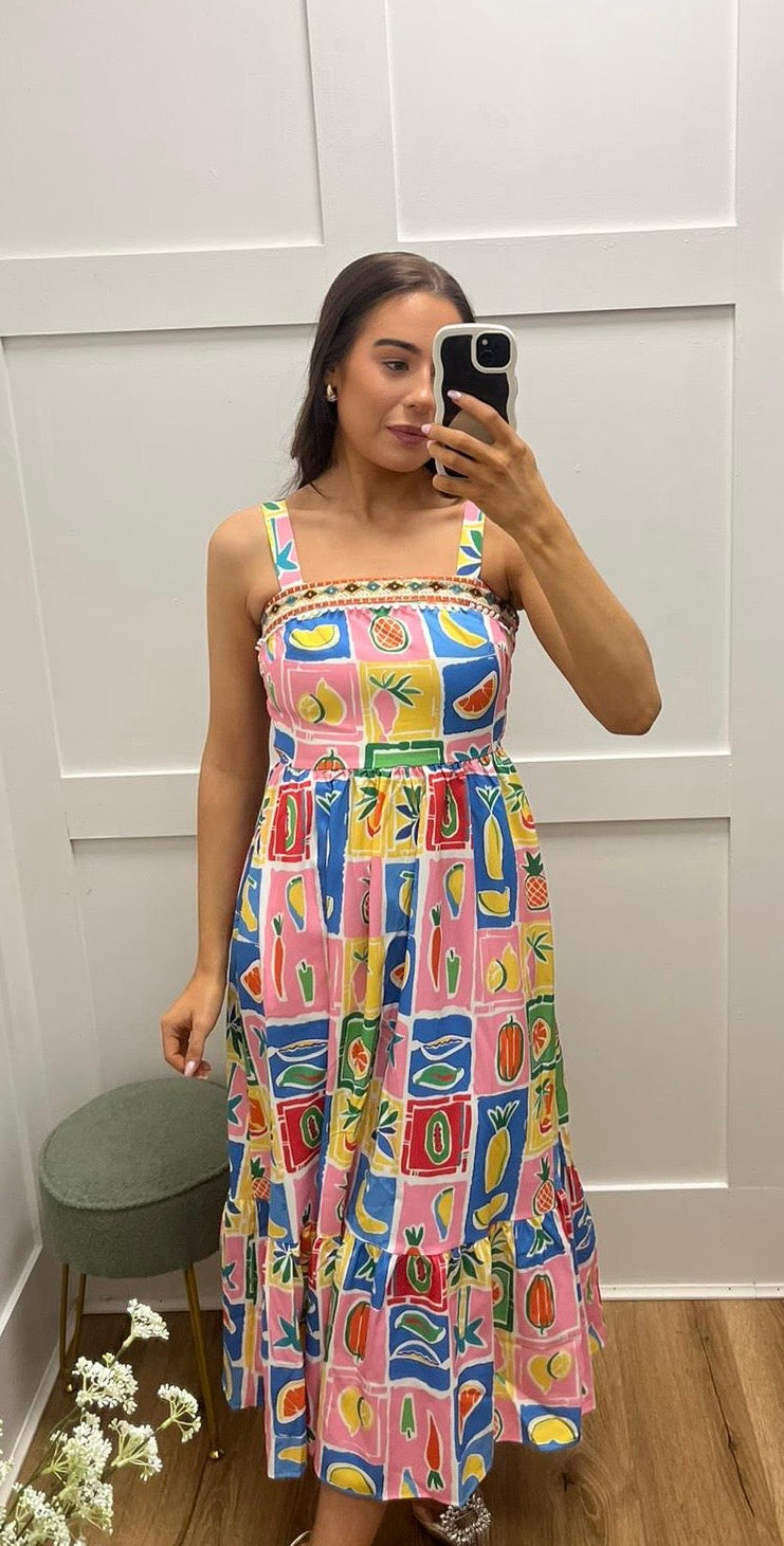 Alexsandra Multi Coloured Midi Dress