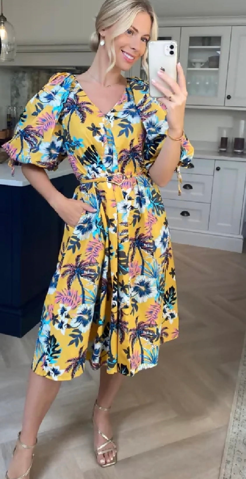 Yellow Havana Midi Dress (sizes 10-14 or 16-20)