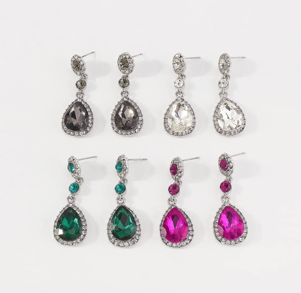 Crystal Emerald Drop Earrings