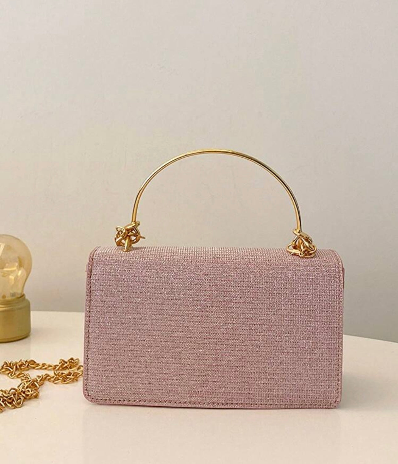 Rose Metallic Pink Handbag