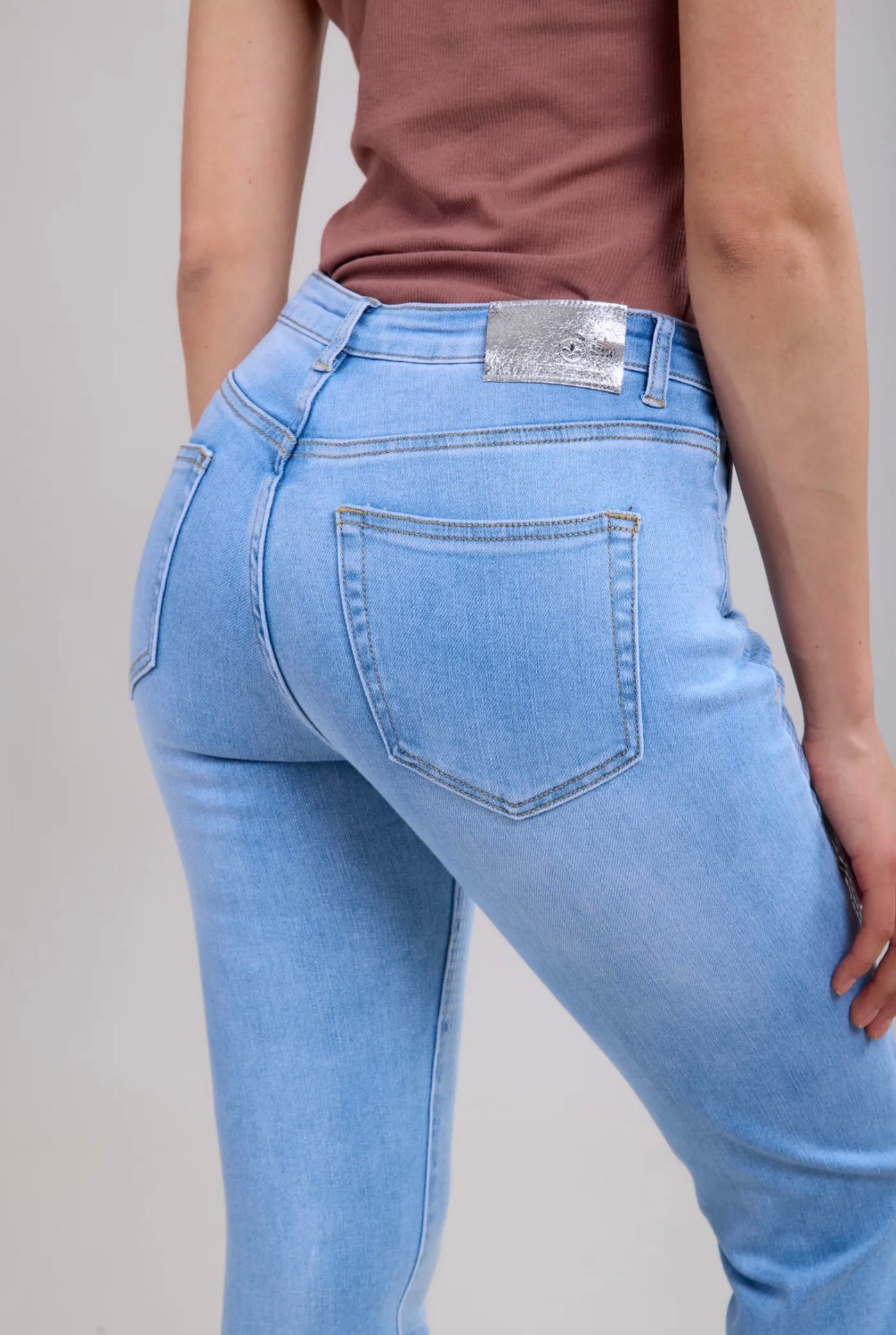 Toxik Lexi Metallic Sequin Jeans Light Blue (size 6,8,10,12)