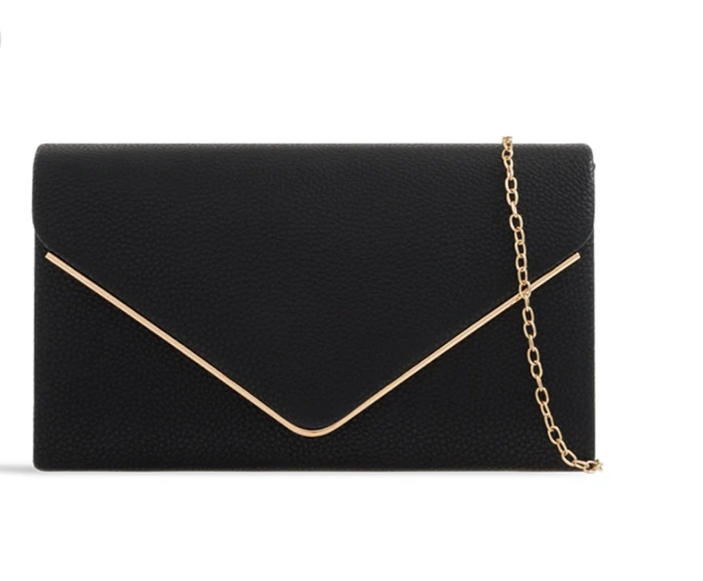 Black Envelope Clutch Bag