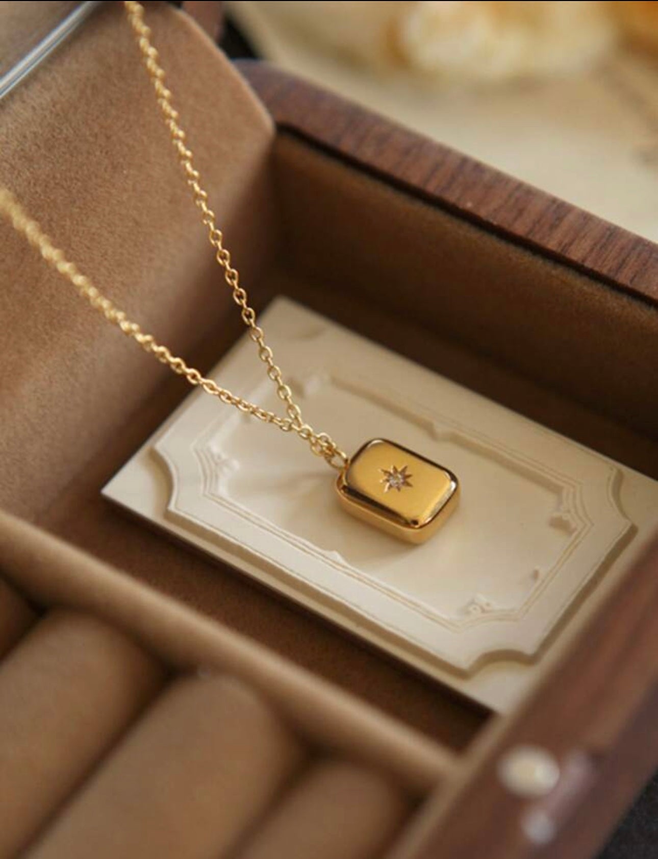 Gold Celestial Locket Necklace