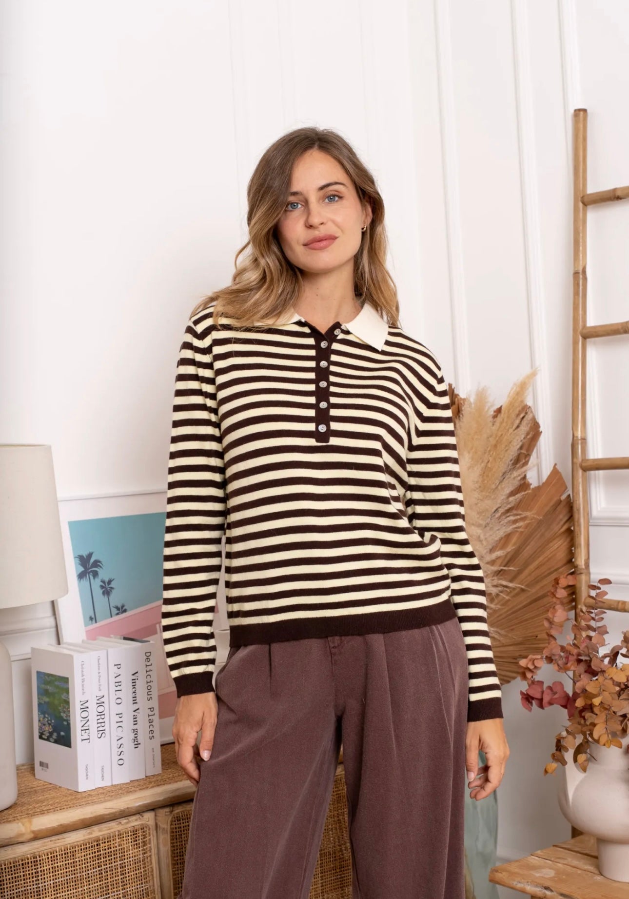 Yellow & Brown Striped Jumper