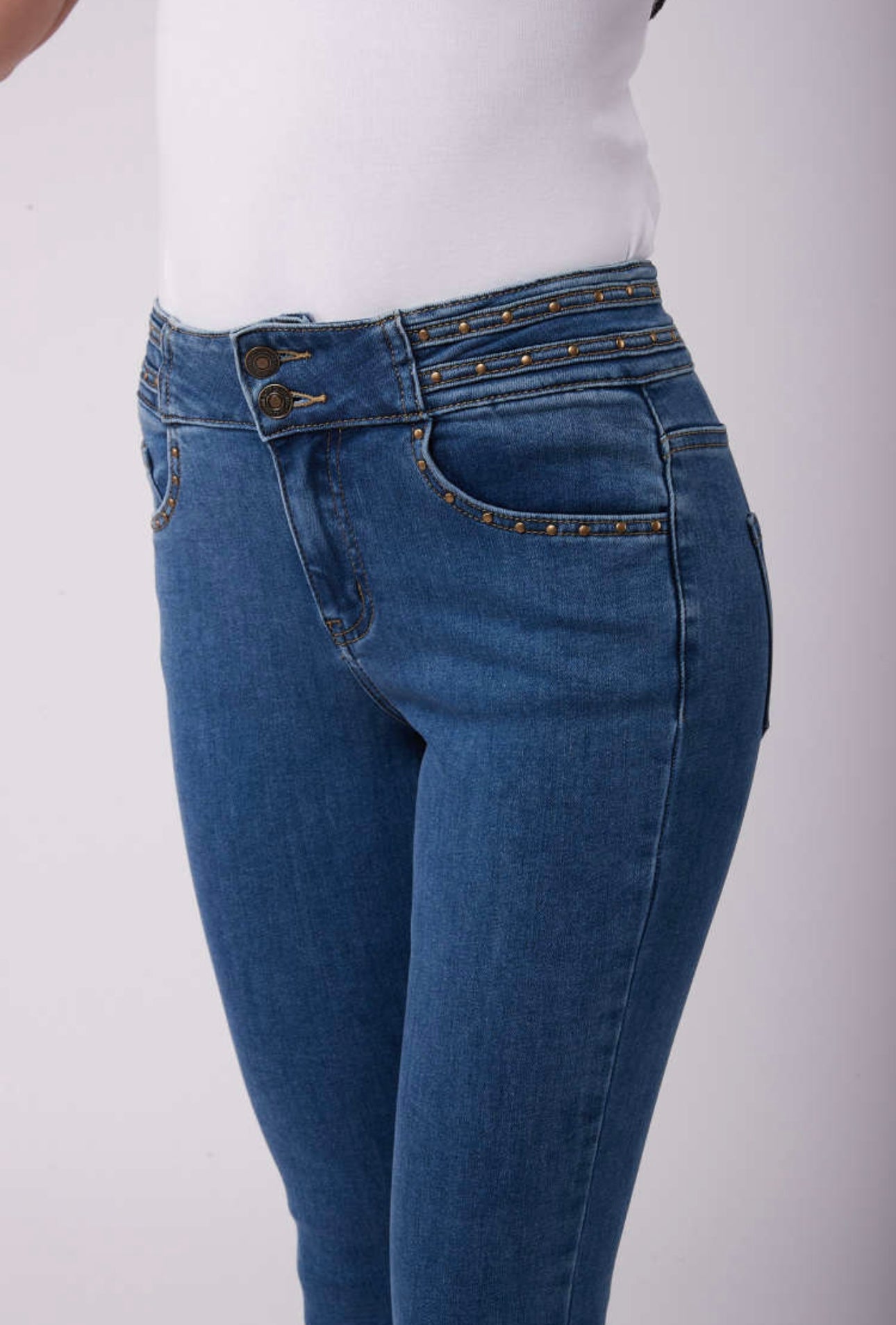 Daisy Toxik Mid Wash Studded Jeans