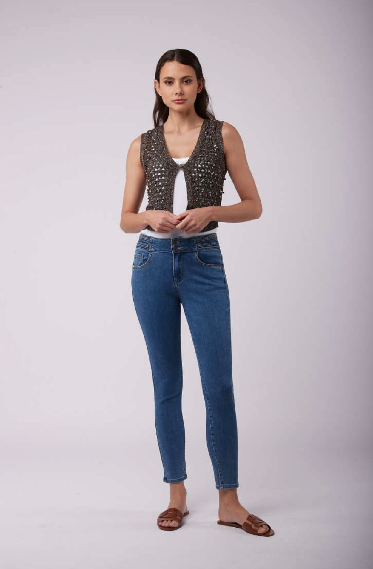 Daisy Toxik Mid Wash Studded Jeans
