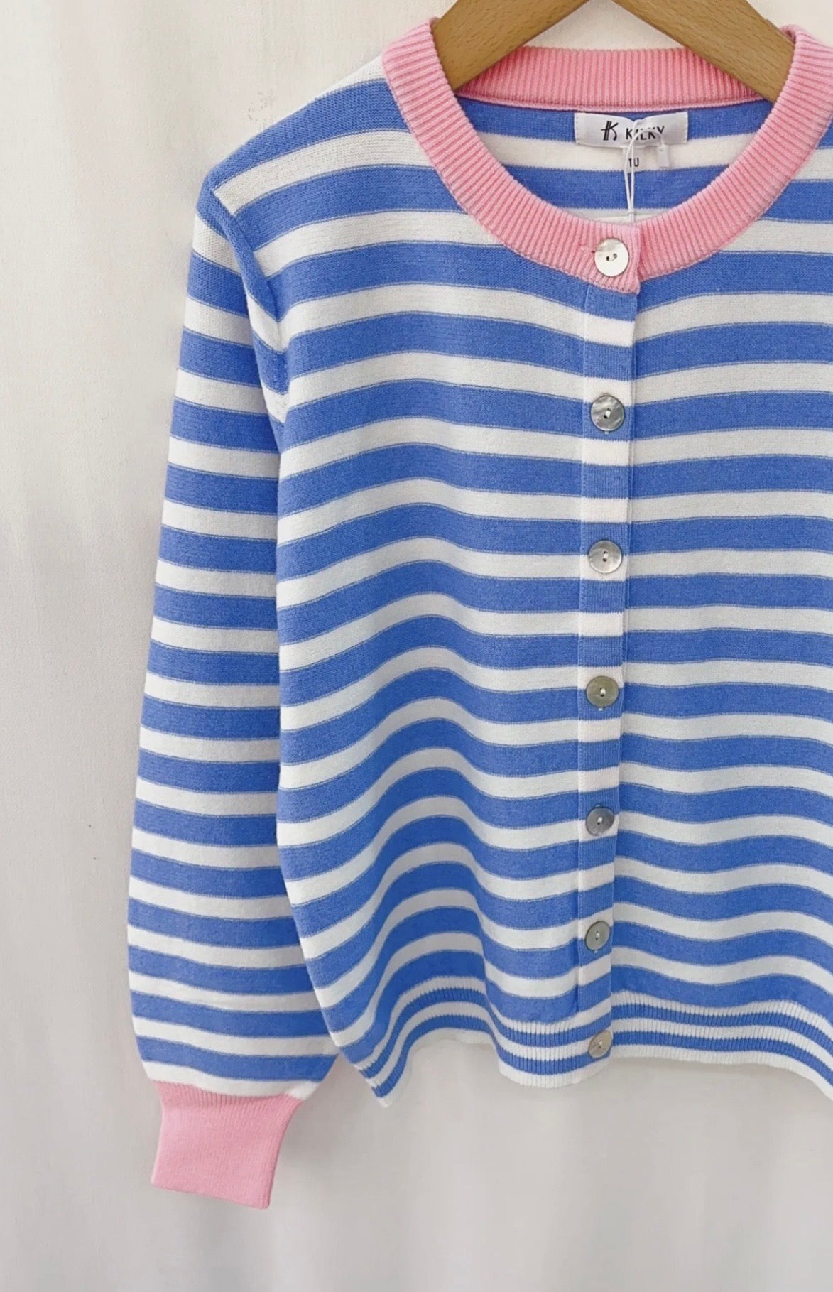 Eva Blue Striped Cardigan