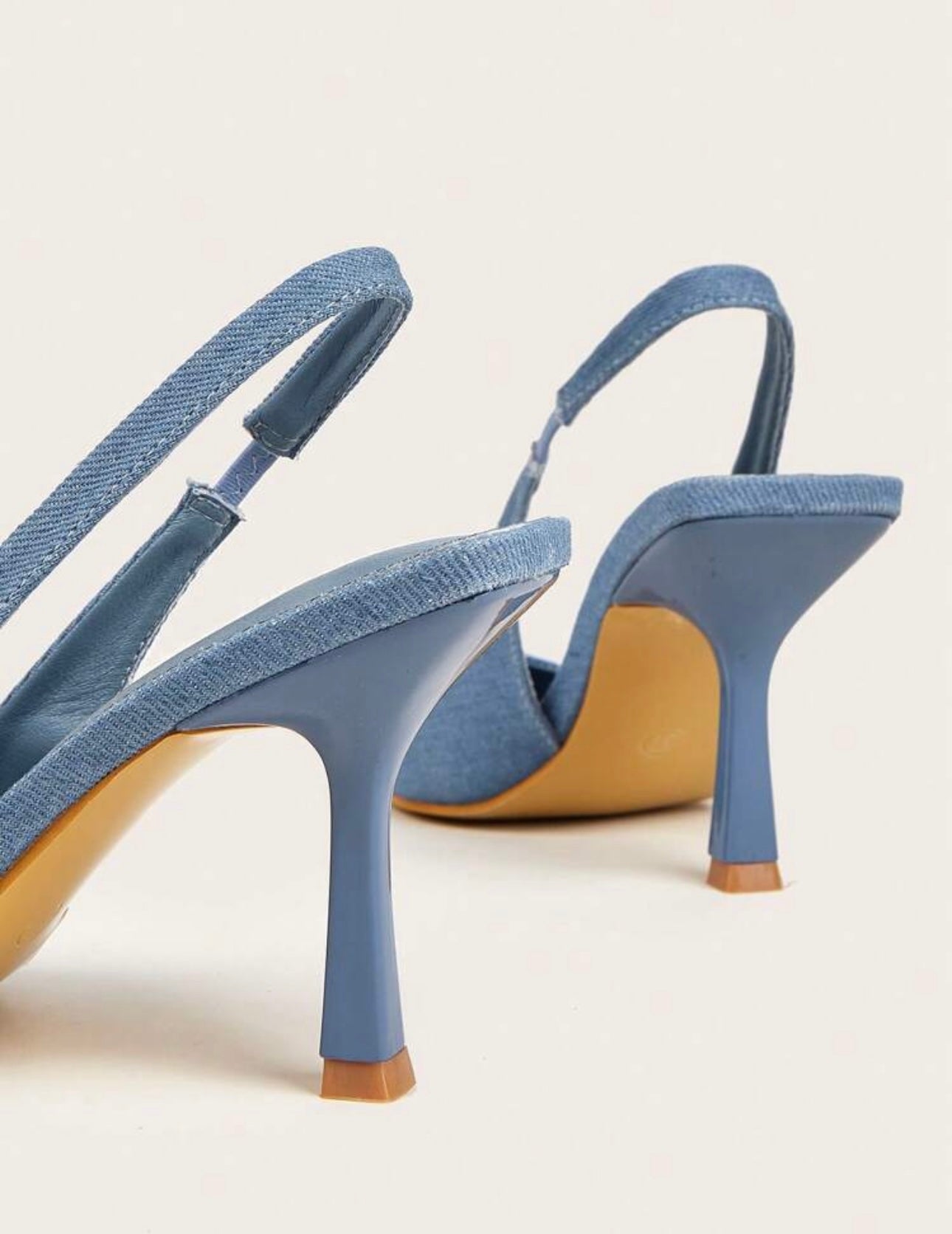 Denim Slingback Heels
