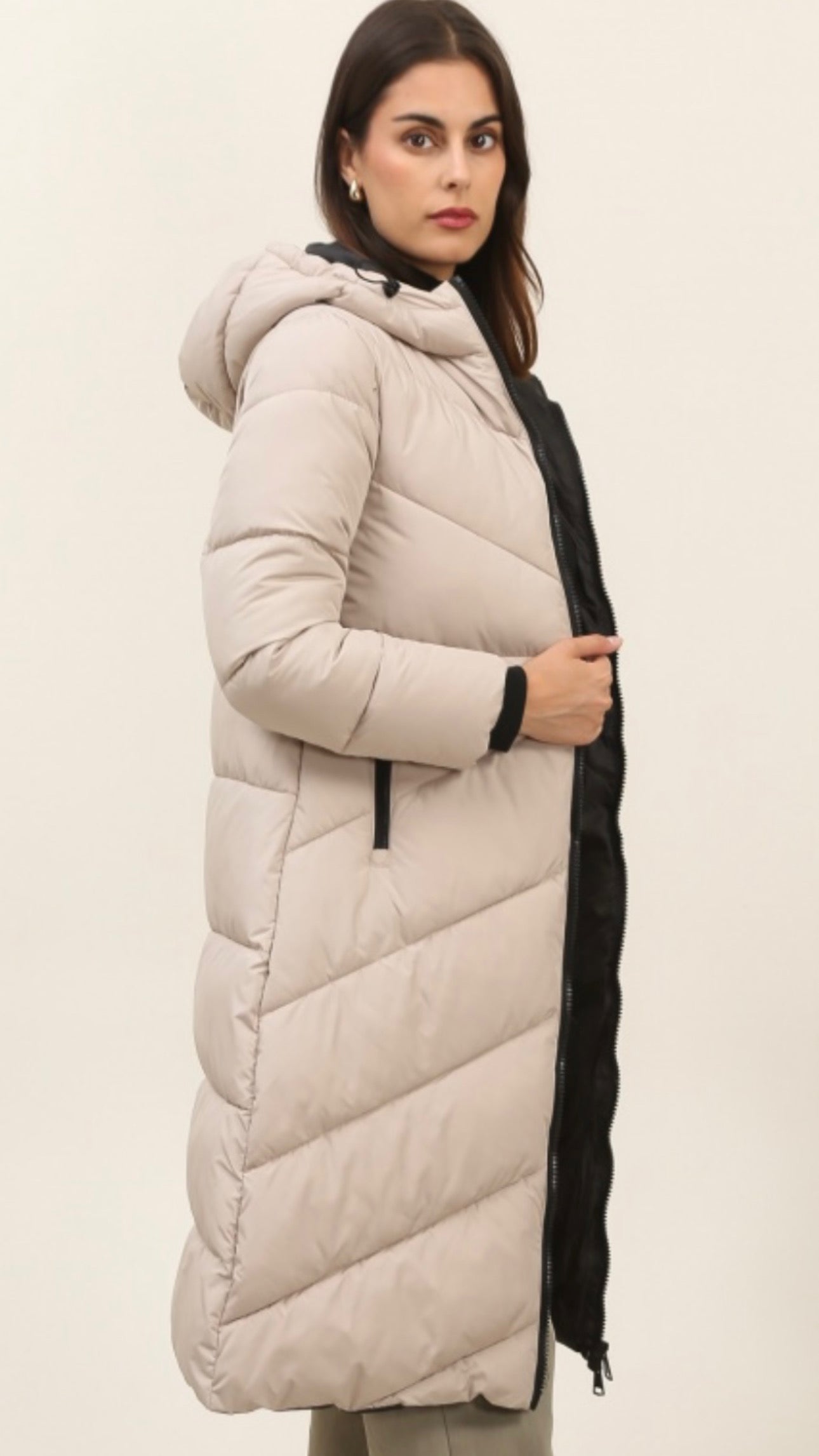 Stone Mid Length Soft Shell Coat