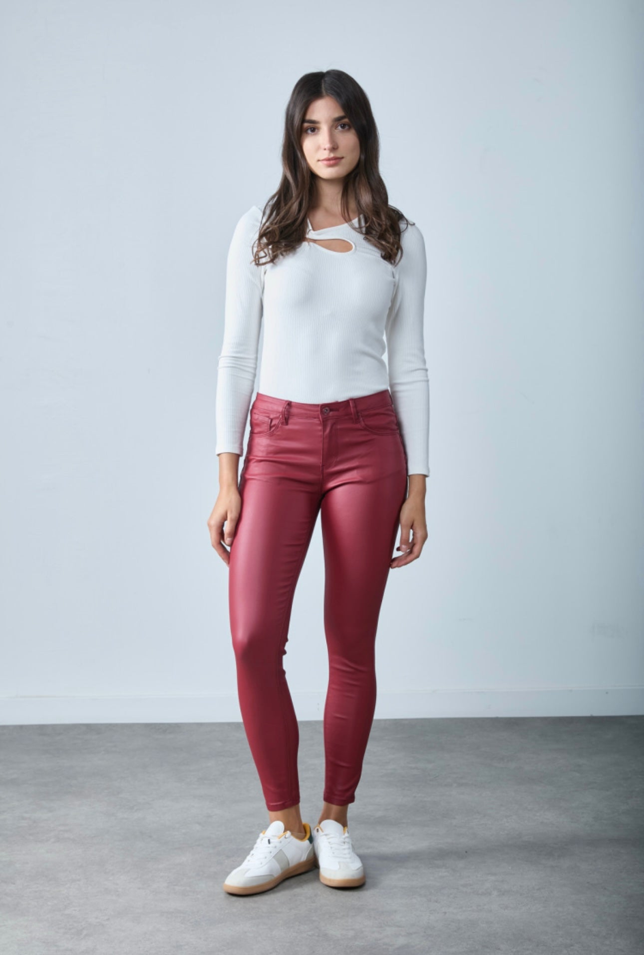 Toxik Burgundy Leather Trousers