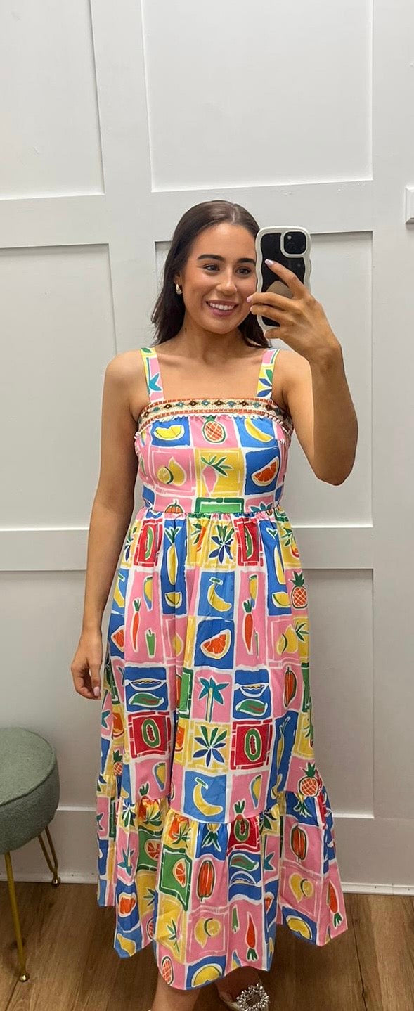 Alexsandra Multi Coloured Midi Dress