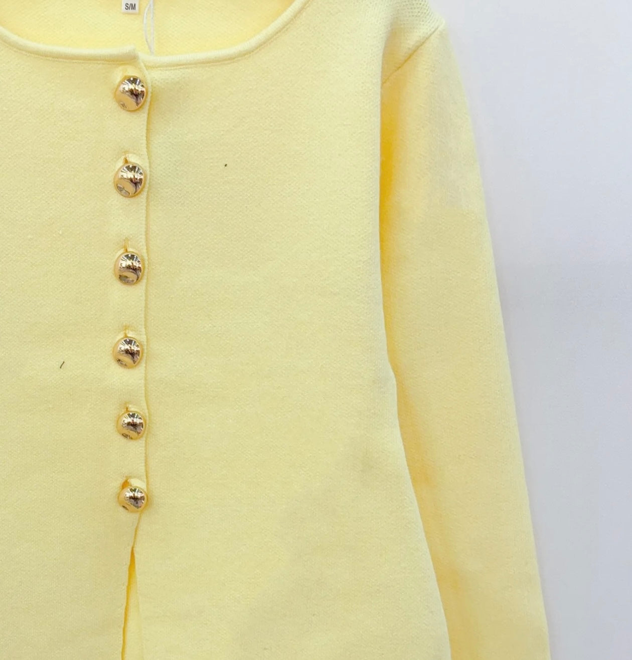Juliet Lemon Gold Button Detail Jumper