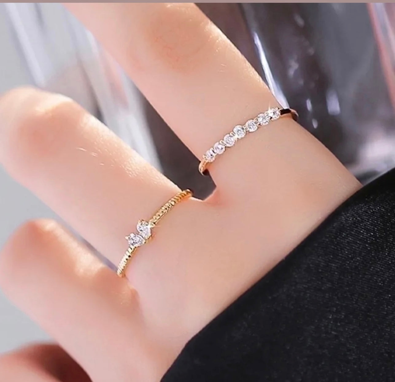 Gold Costume 2 Piece Ring Set