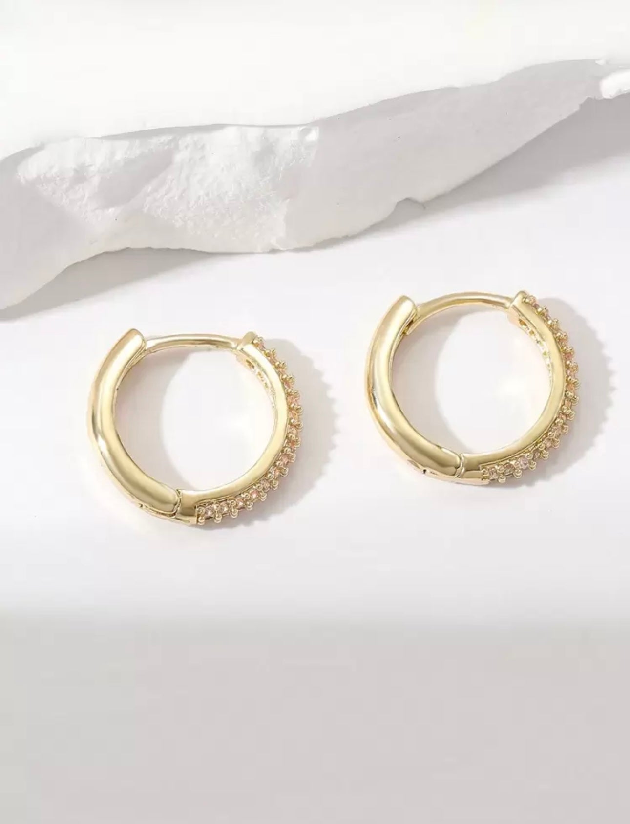 Gold Diamanté Small Hoops