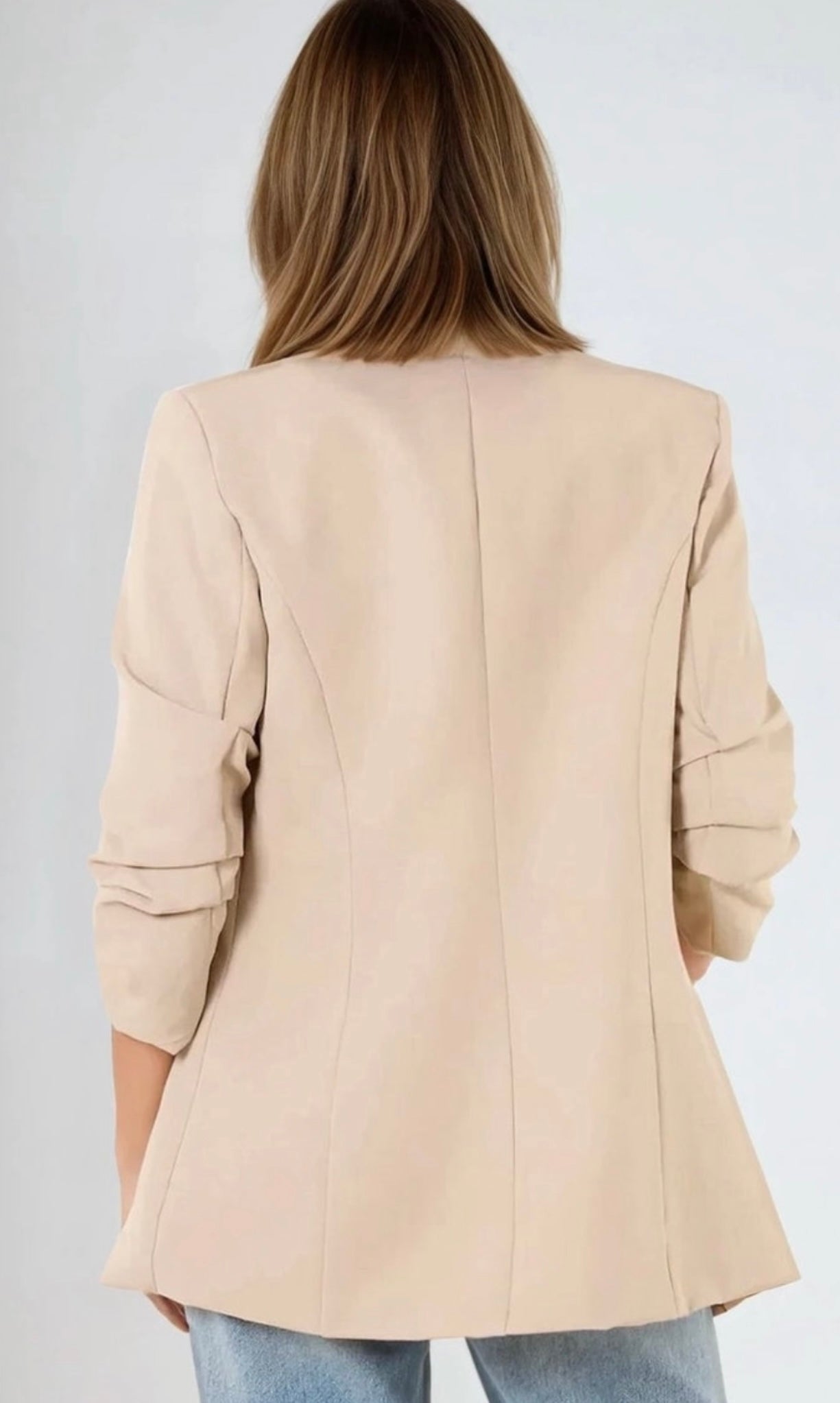 Billie Blazer In Nude Beige (size 18)
