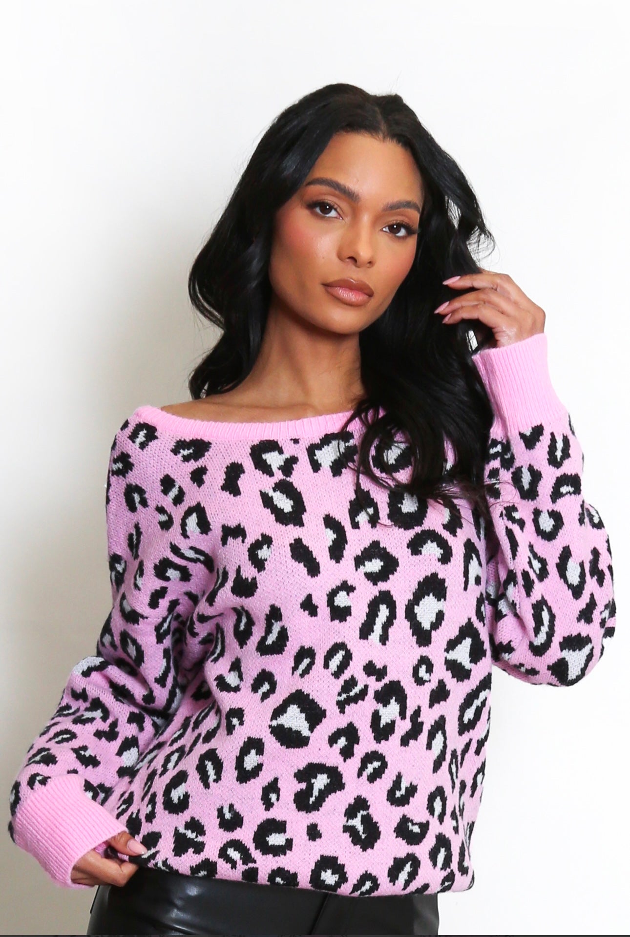 Francesca Leopard Print Bow Detail Jumper