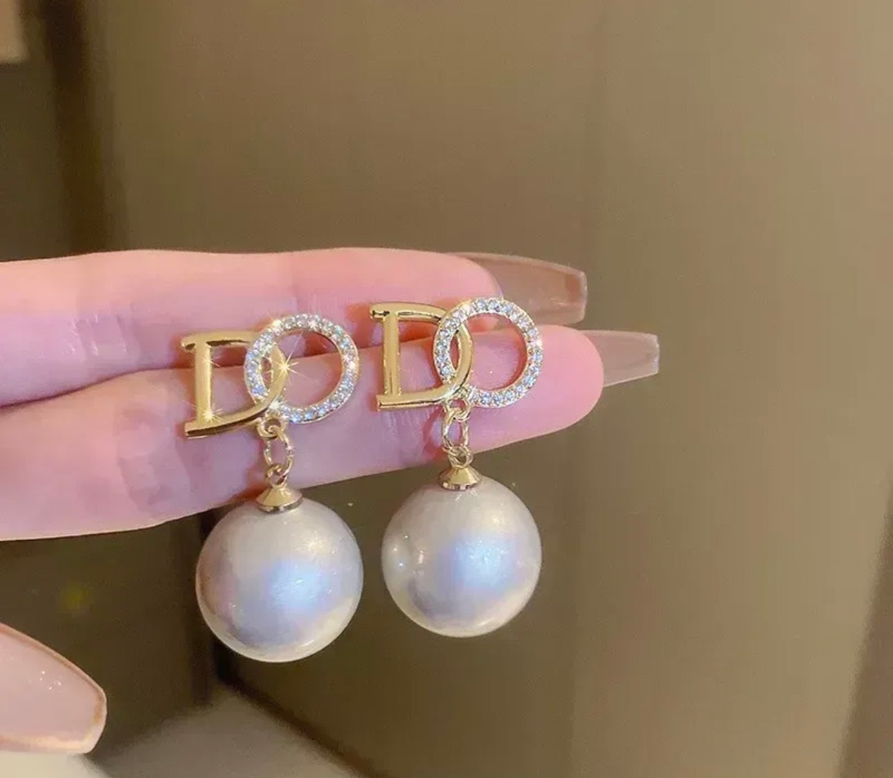 Anna Pearl & Diamanté Drop Earrings