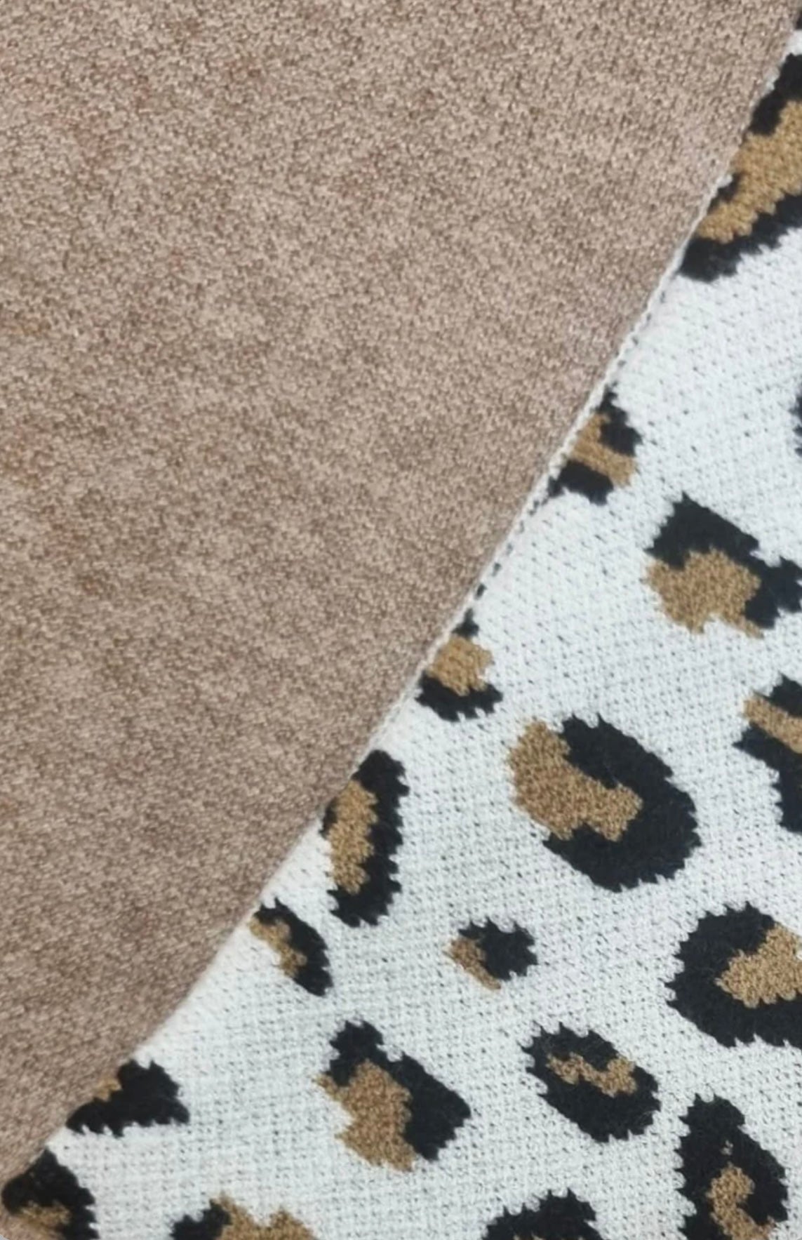Taupe Leopard Print Soft Knit Jumper