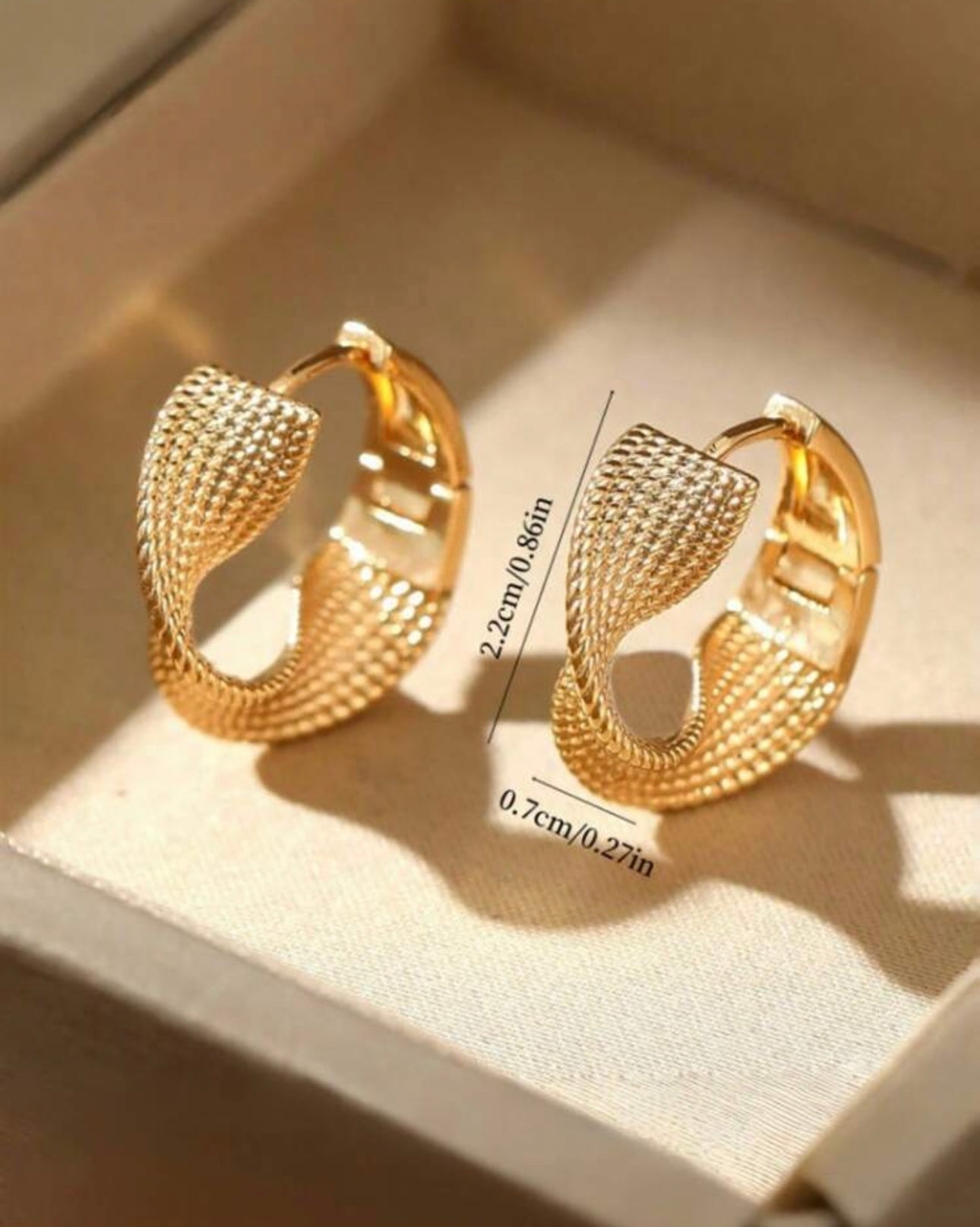Gold Swirl Hoop Earrings