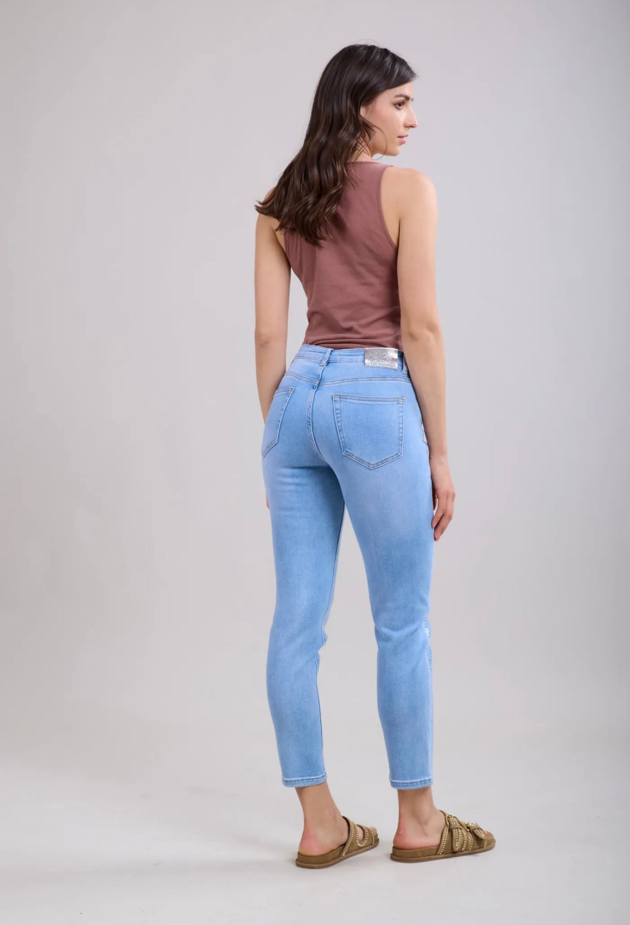 Toxik Lexi Metallic Sequin Jeans Light Blue (size 6,8,10,12)