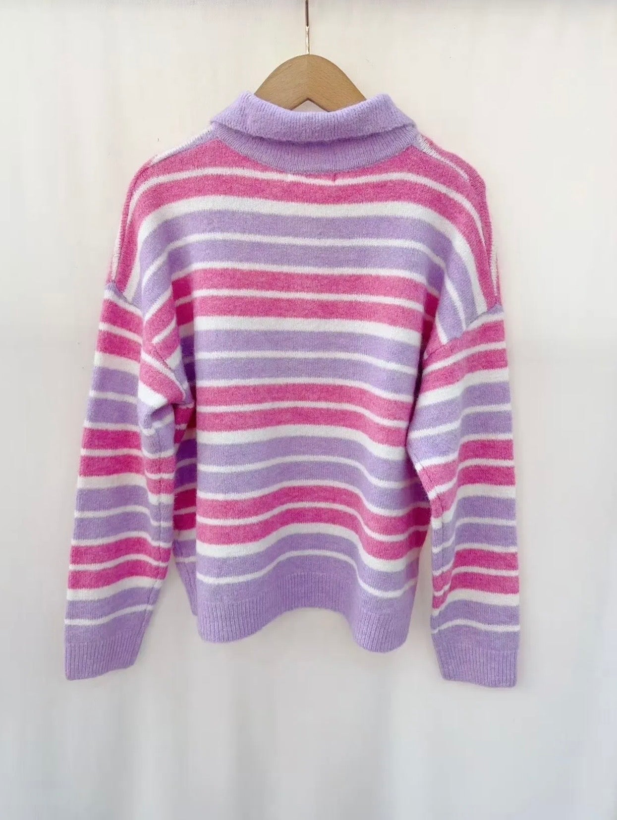Nina Lilac & Fushia Collar Jumper