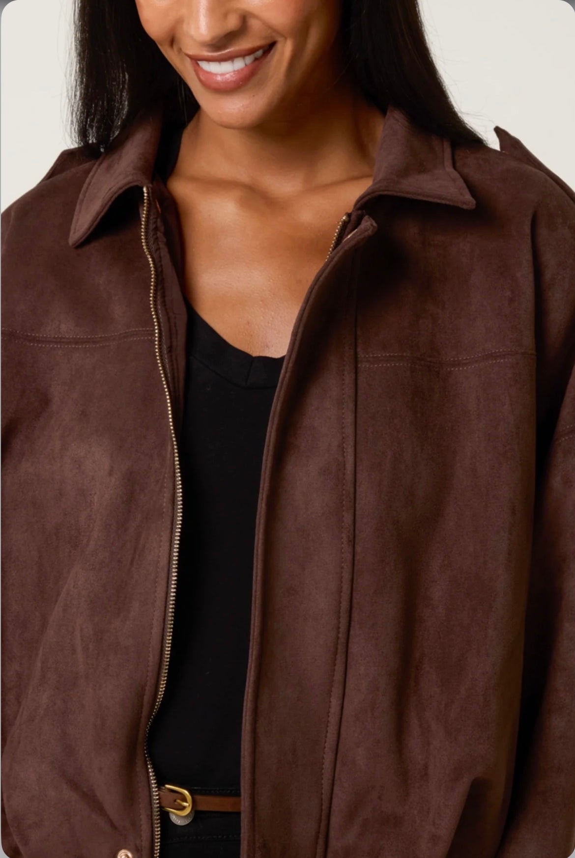 Chocolate Brown Suedette Jacket