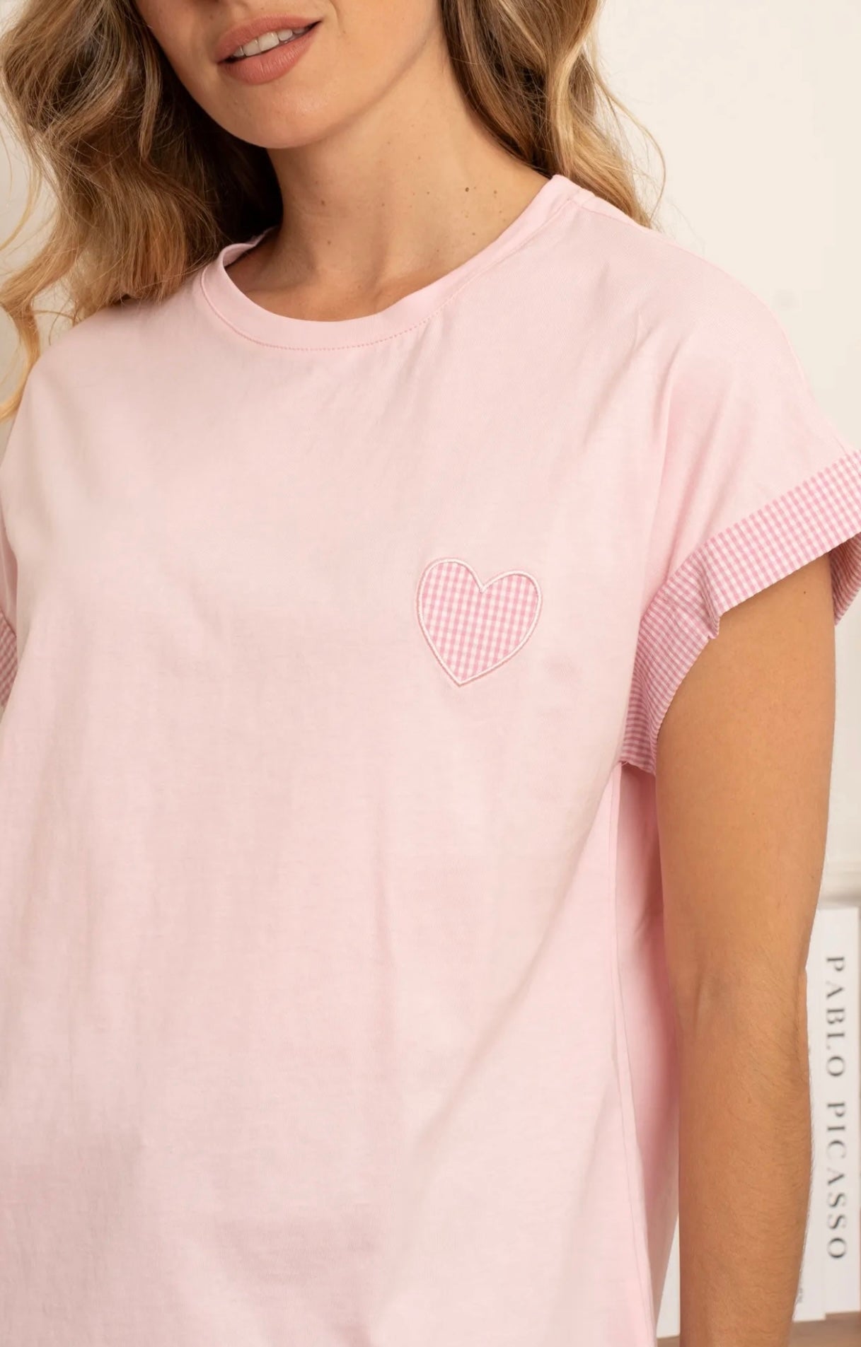 Pink Heart Print T-Shirt