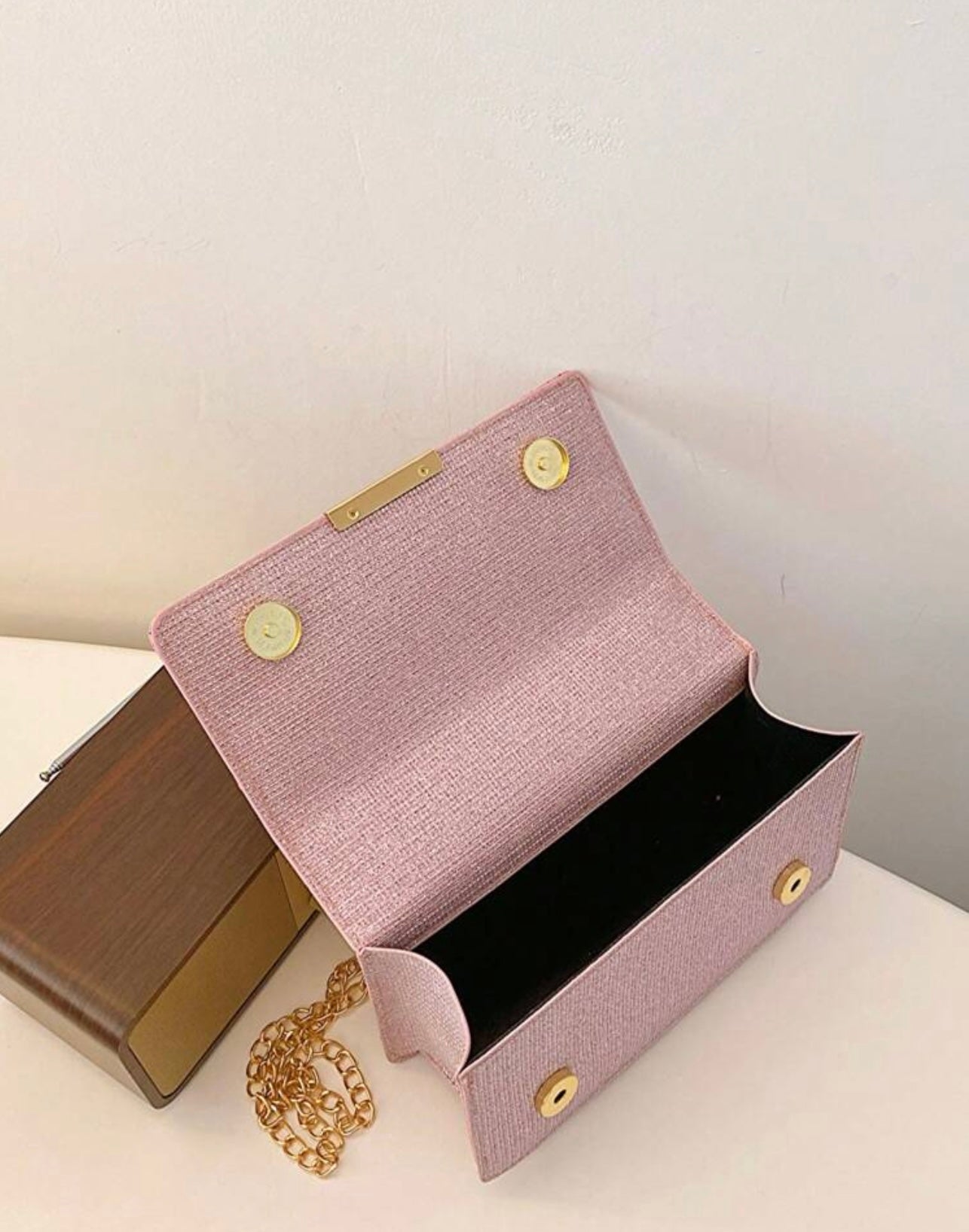 Rose Metallic Pink Handbag