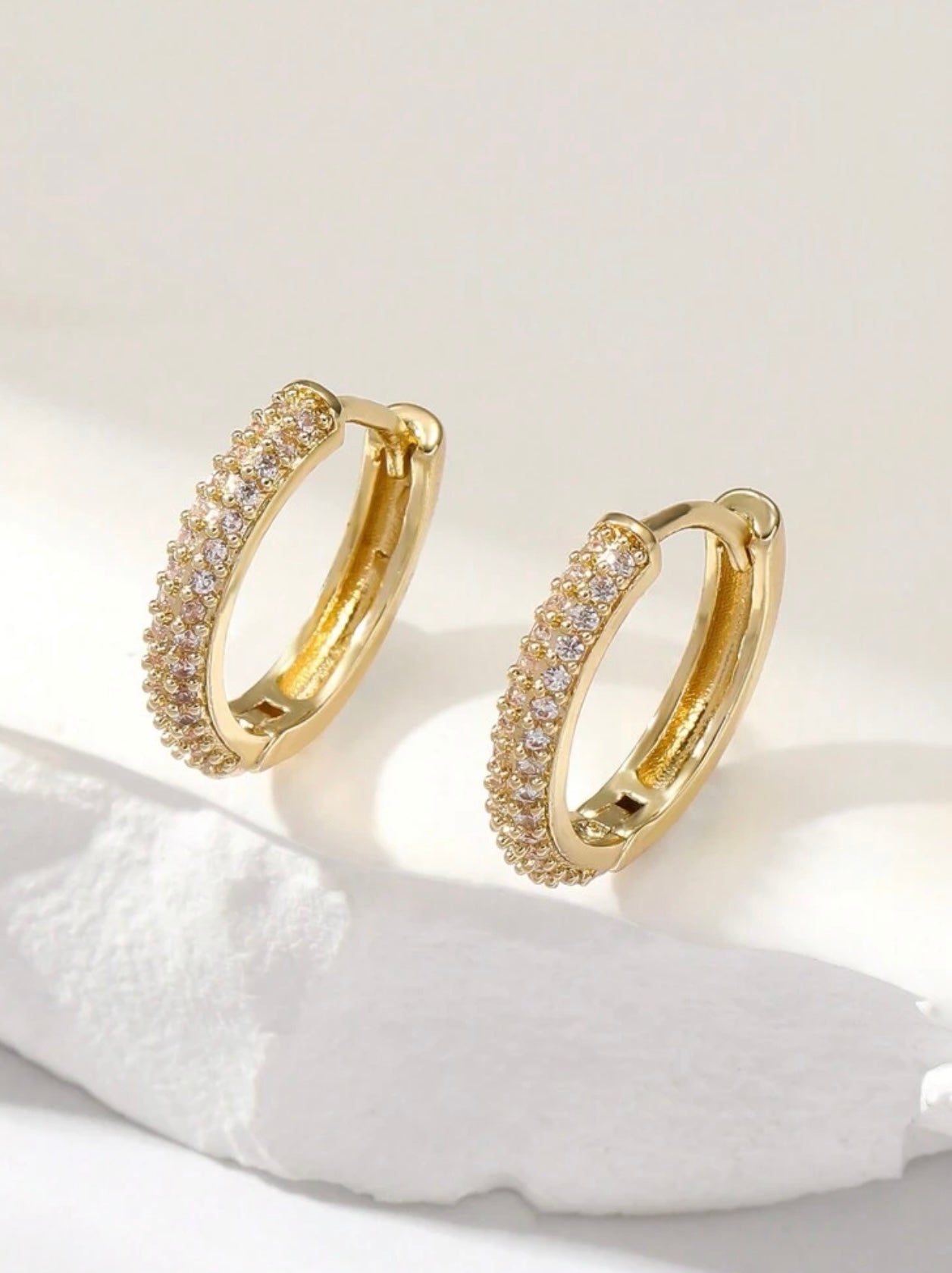 Gold Diamanté Small Hoops