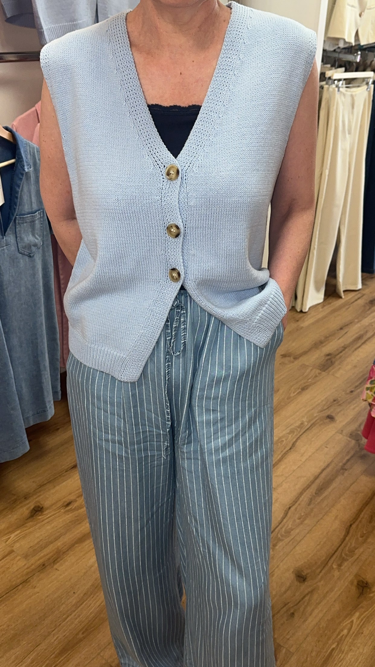Blue Knitted Waistcoat