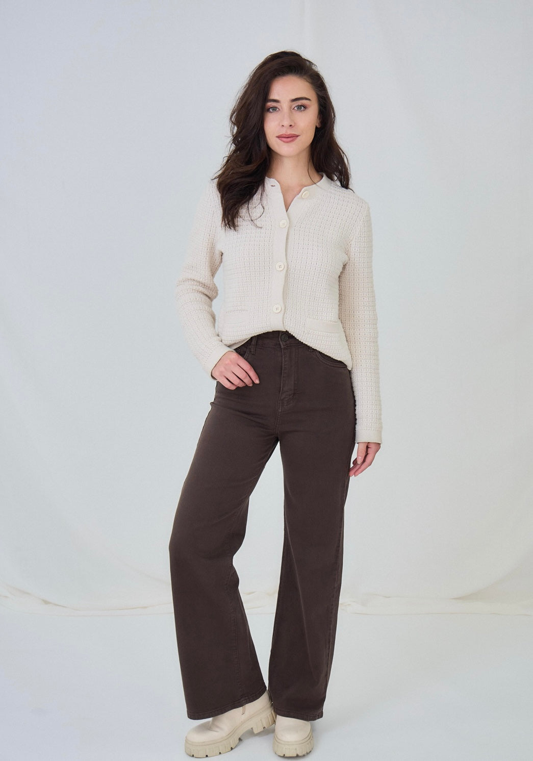 Brown Wide Leg Jeans
