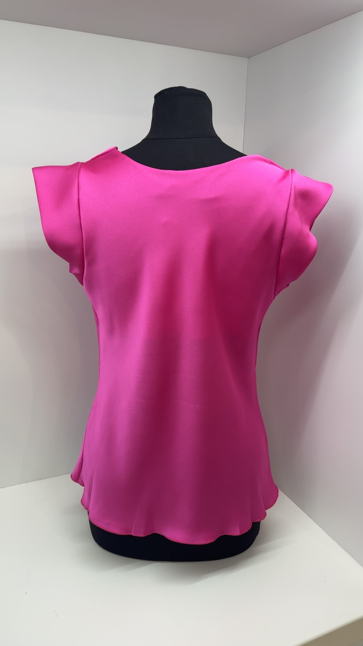 Kerrie Fushia Satin Cowl Neck Top