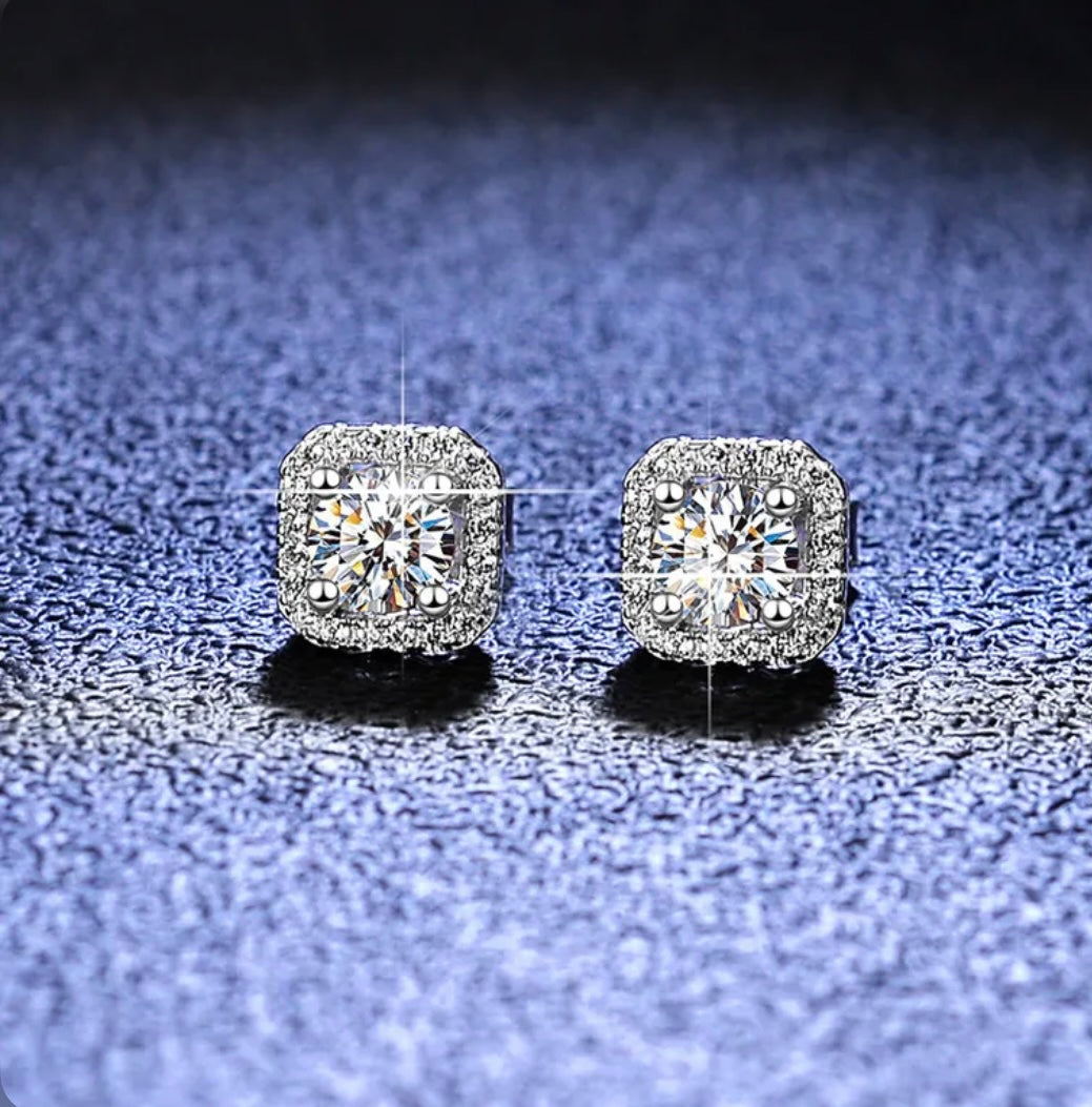 Diamanté 925 Sterling Silver Earrings
