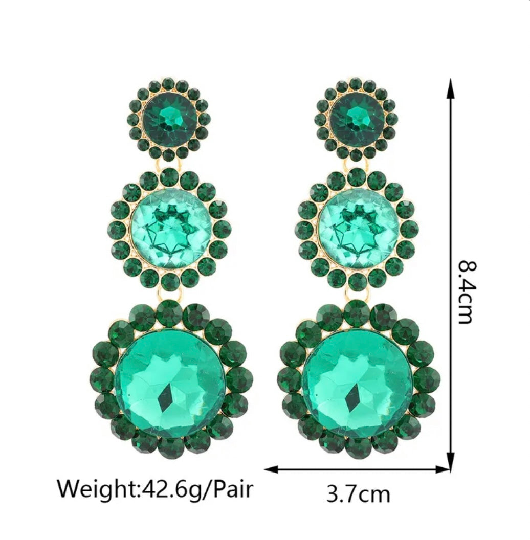 Floral Statement Earrings Crystal