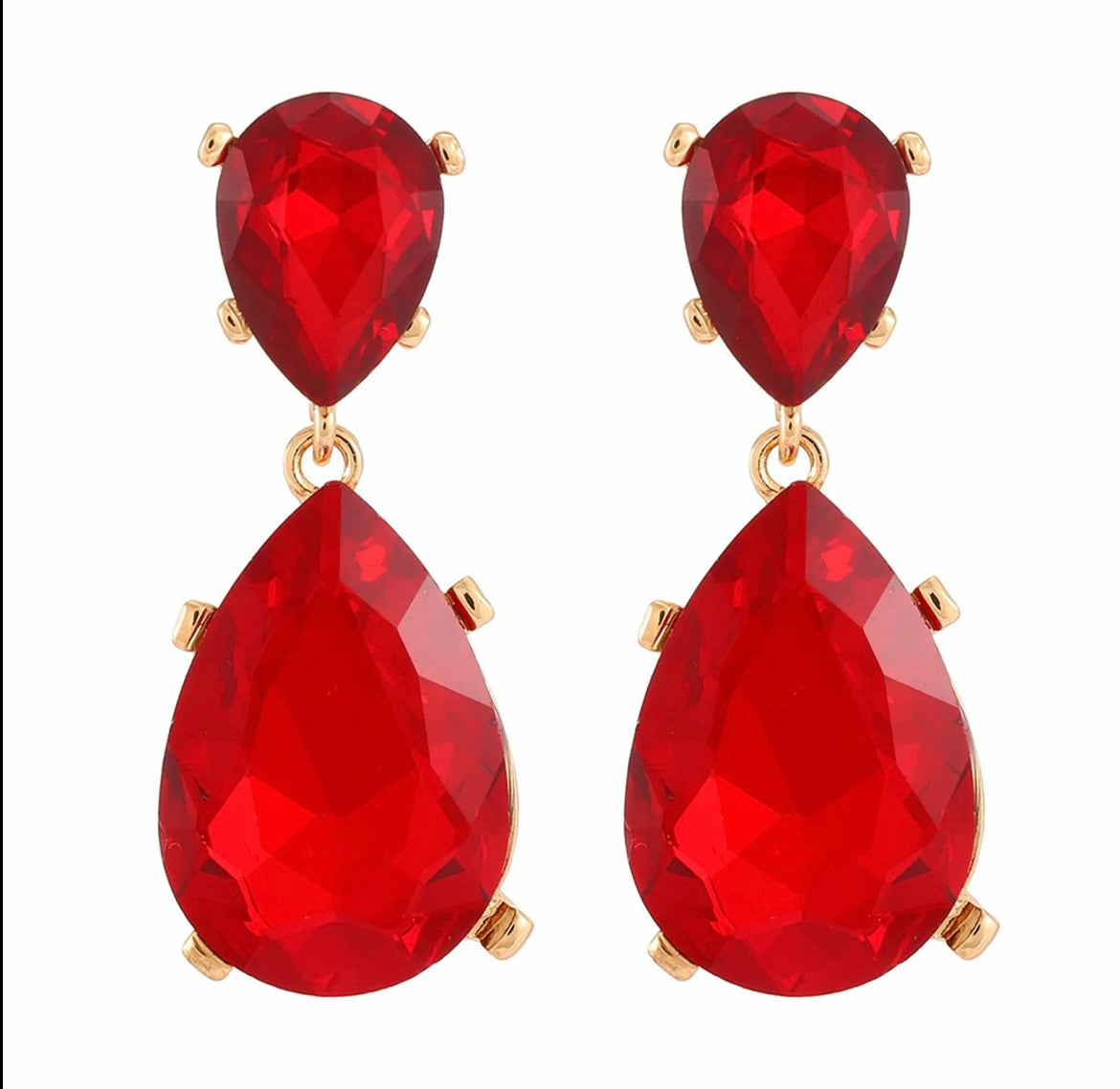 Red Teardrop Earrings