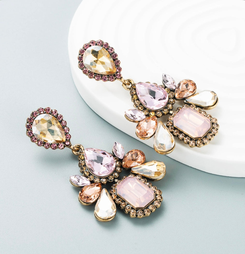 Aurora Earrings In Pink & Rose