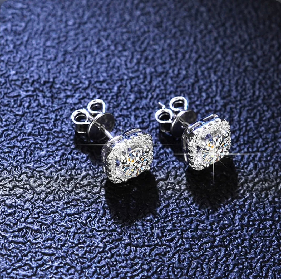 Diamanté 925 Sterling Silver Earrings