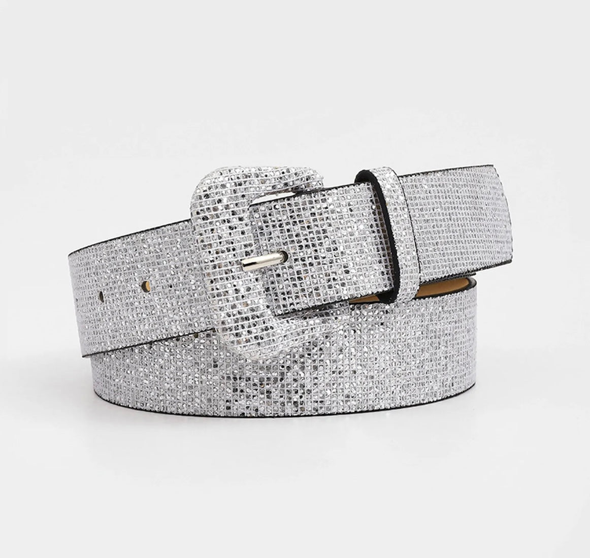 Silver 2025 glitter belt