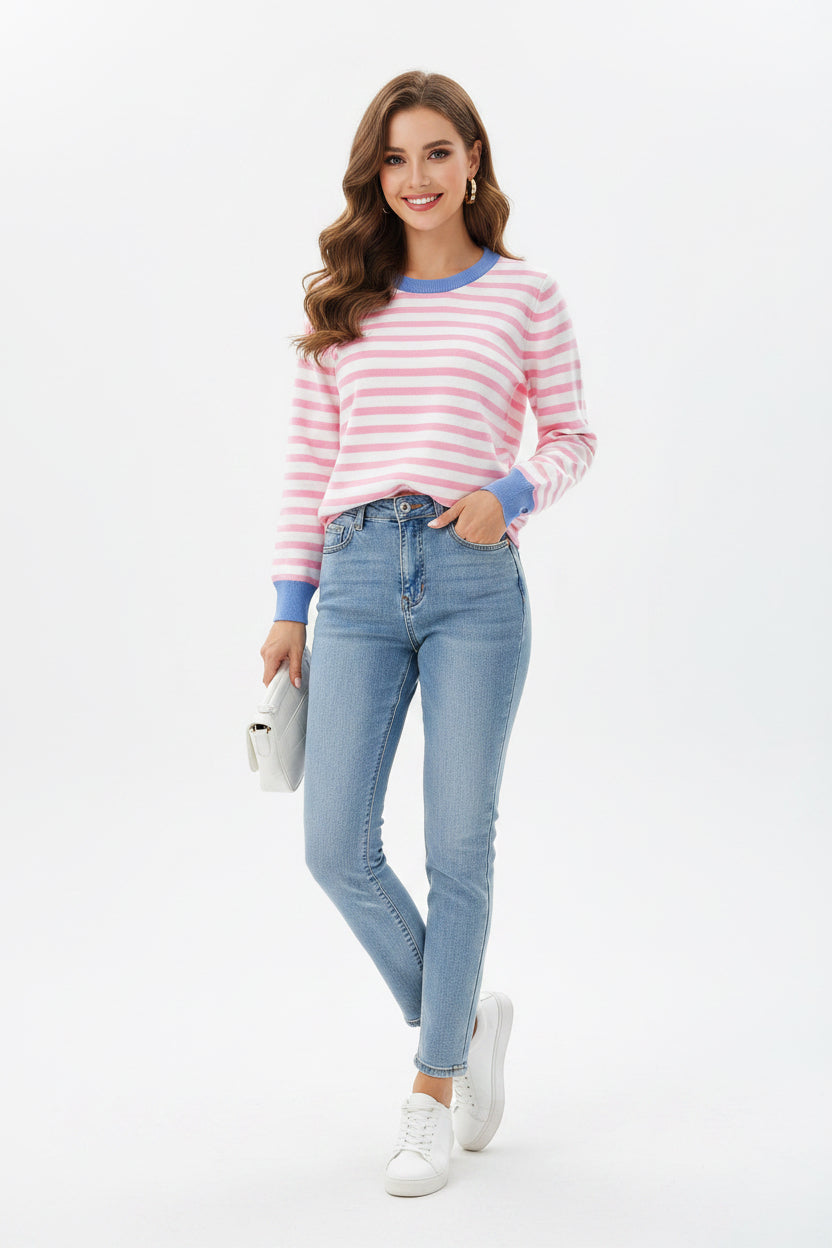 Ophelia Pink Striped Jumper