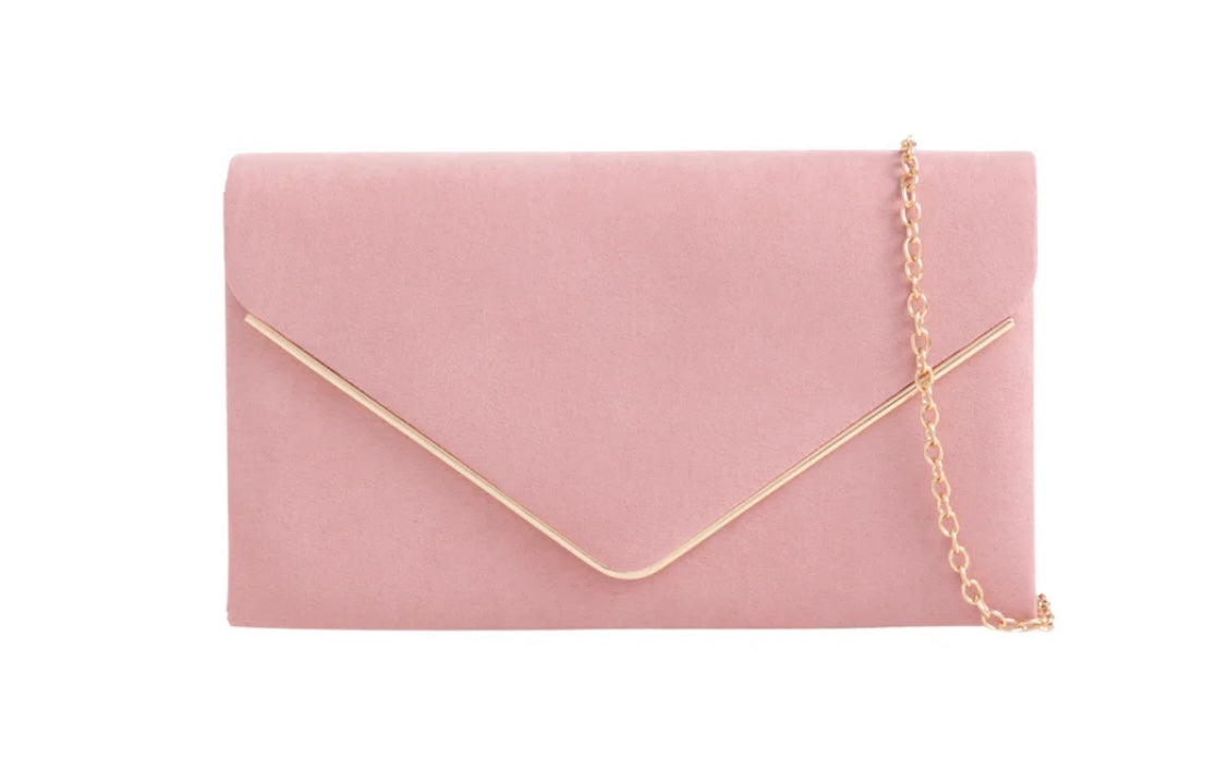 Pink Velvet Clutch Bag