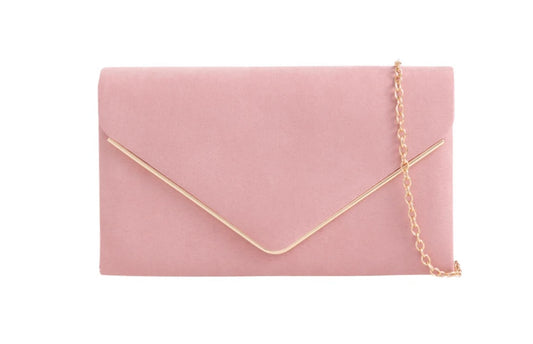 Pink Velvet Clutch Bag