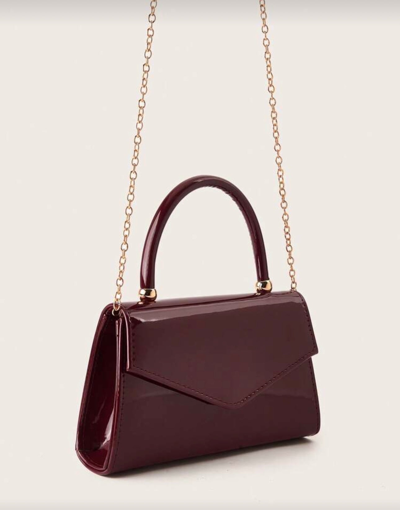 Burgundy Patent Bag