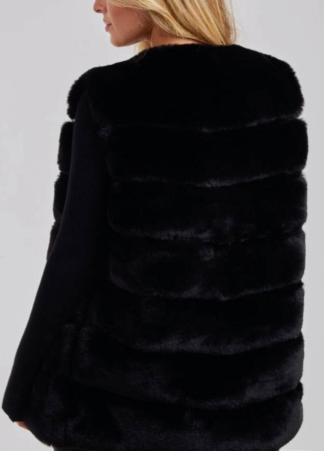 Indre Faux Fur Waistcoat Black (size 12,14,16,18)