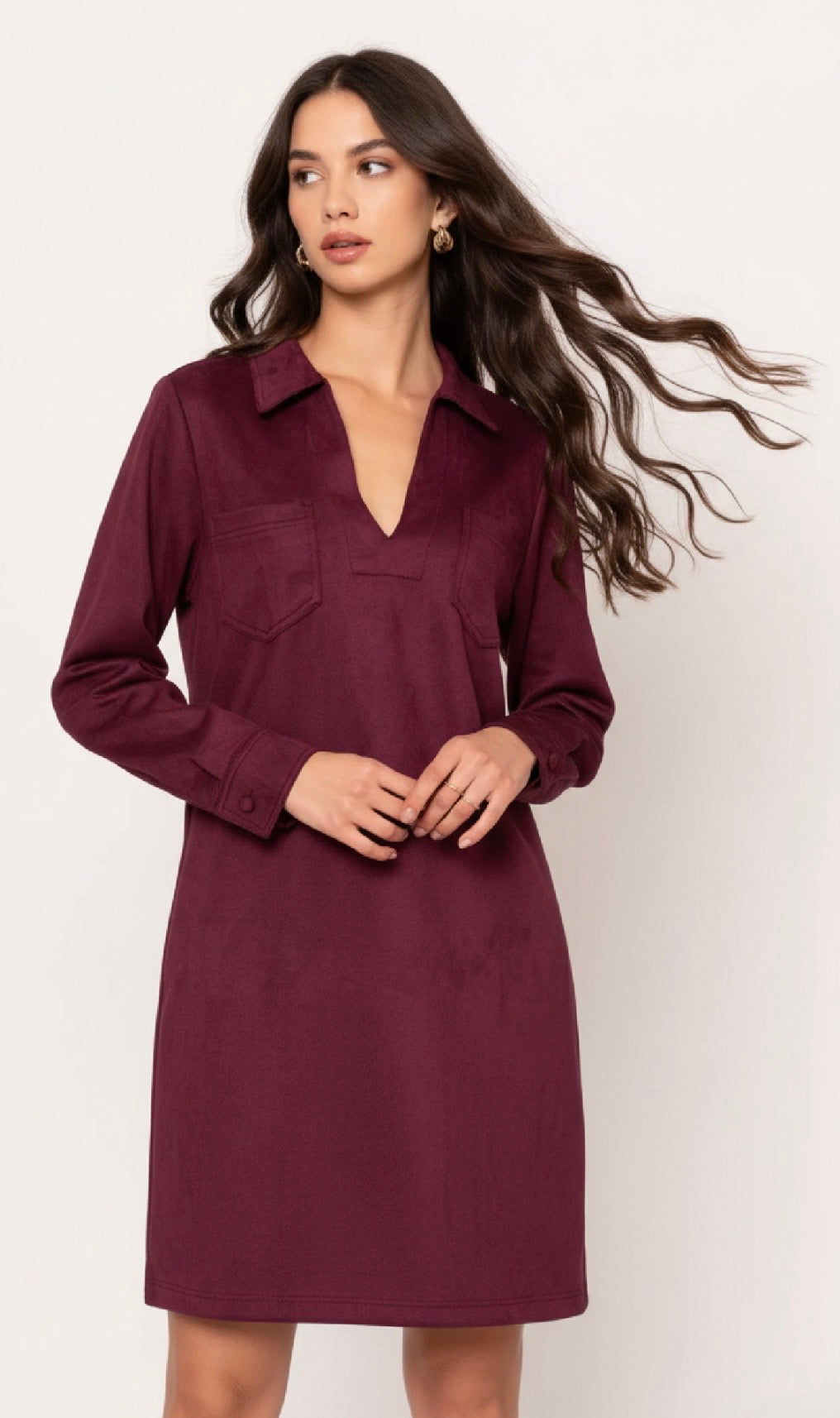 Burgundy Velvet Dress