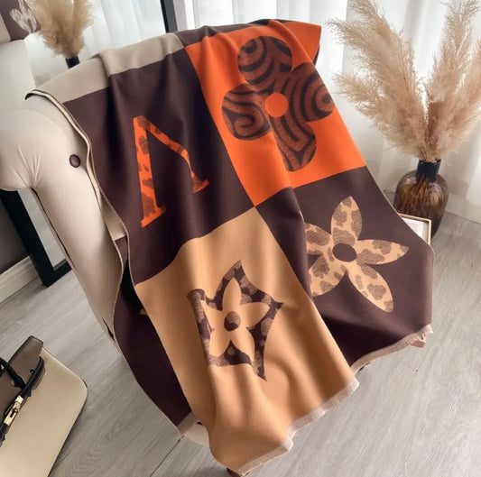 REVERSIBLE Brown/Orange & Beige/Brown Colourway Scarf