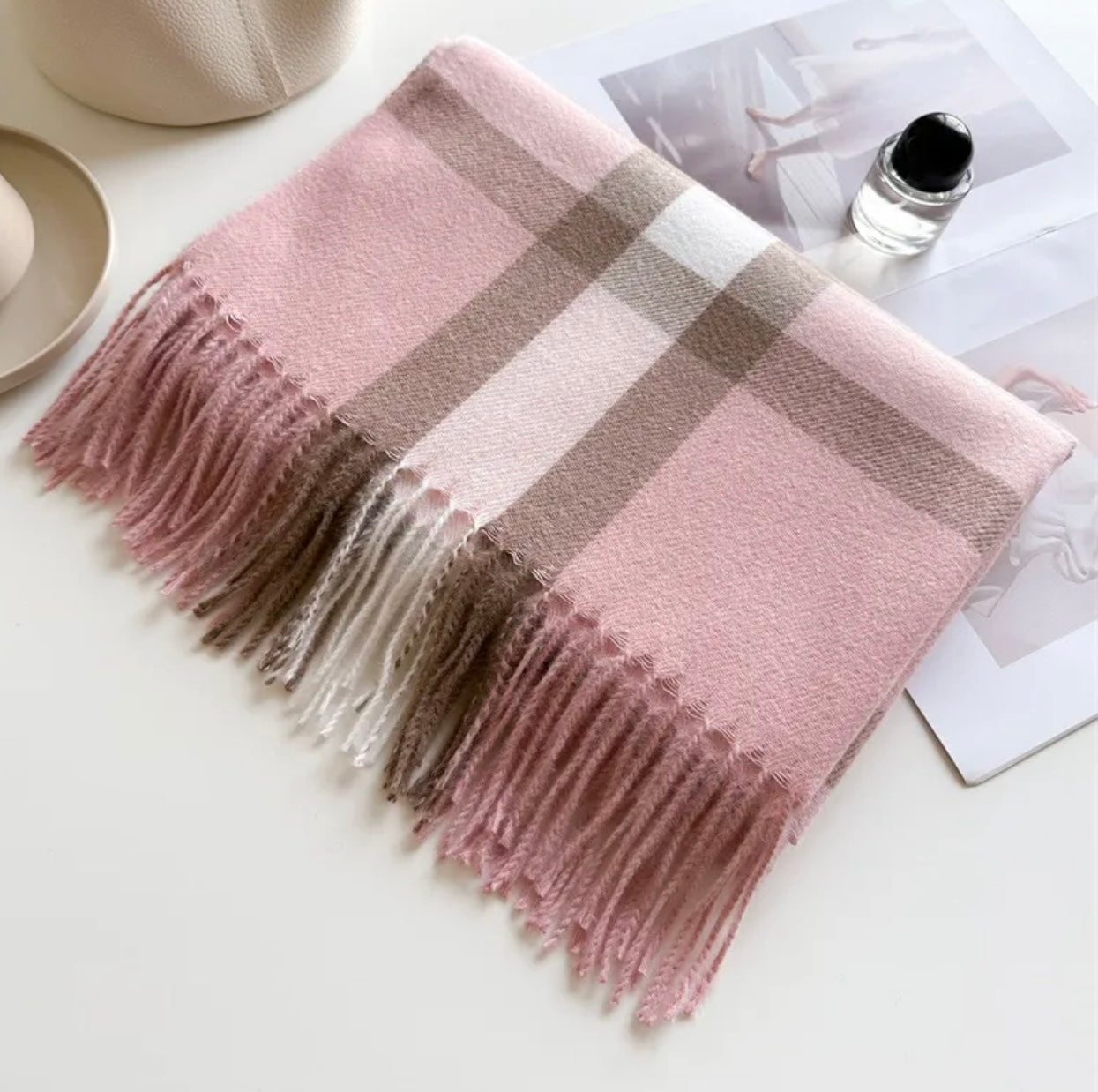 Pink Tartan Scarf