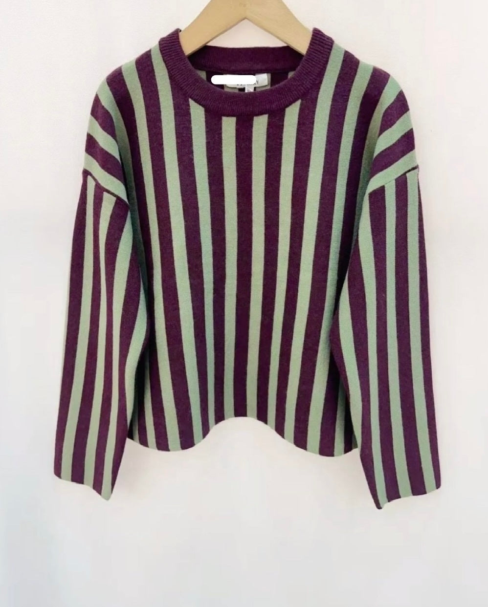 Khaki & Burgundy Striped Jumper