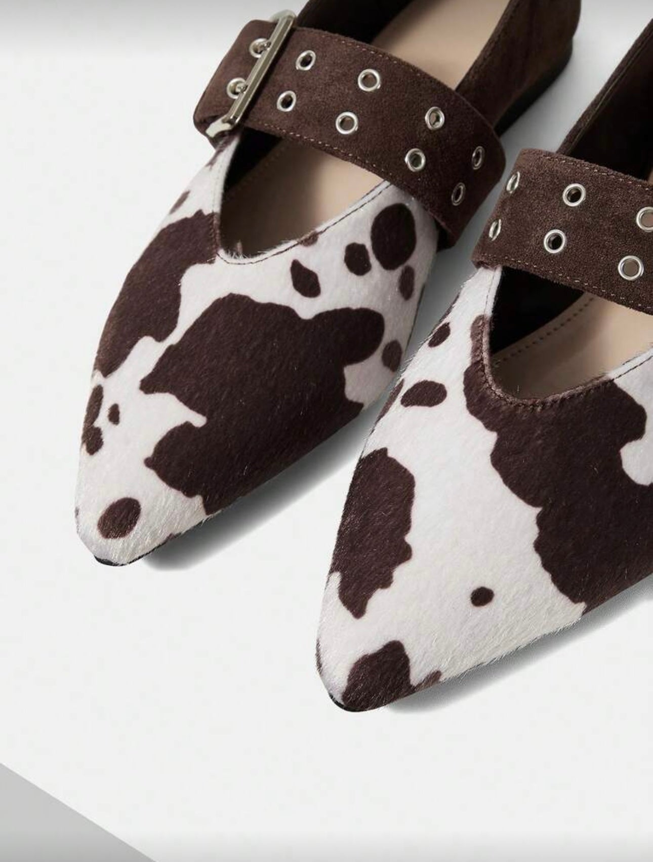Brown Cow Print Pumps