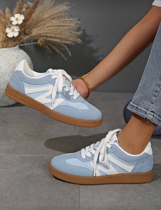 Kelsie Blue Monogram Trainers