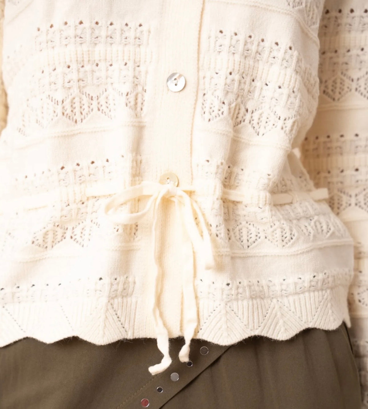 Cream Knitted Cardigan